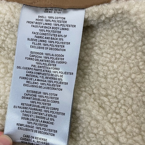 Levi's Military Mens Sherpa Lined Hooded Midweight Work Jacket Size Small Brown - Picture 9 of 11